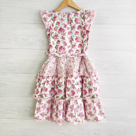 American Girl x Love Shack Fancy - Pink floral tiered party dress sash, Girls 6 - Picture 5 of 7